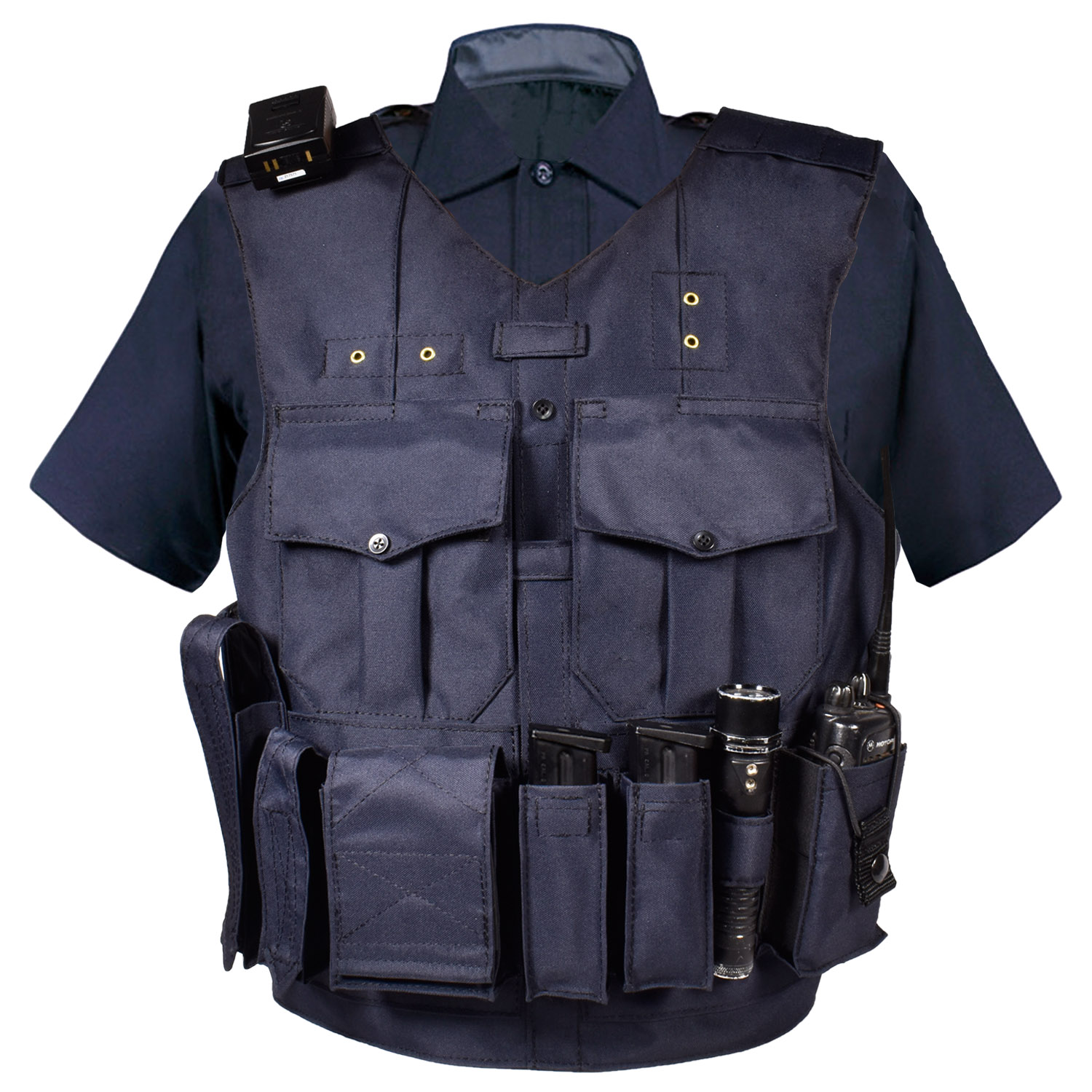 eau claire vest carrier with dark blue uniform shirt