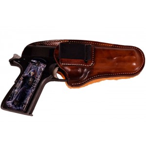 Leather IWB Belt Clip Holster with Sheepskin Backing